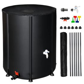 132 gal Black PVC Foldable Rain Bucket (Color: Black)