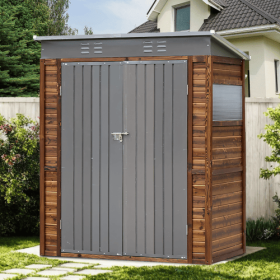 3x5FT Iron Wood Combination Tool Shed A Perfect Blend Of Nature And Functionality (Option: Wood)