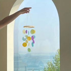 1pc Colorful Suncatchers Natural Shell Wind Chimes, Home Decorations Hanging Ornaments, Kindergarten Hanging Ornaments Creative Gifts (Style: Shell Wind Chimes, Color: colorful)