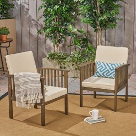 CASA ACACIA CLUB CHAIR (Material: Wood+Waterproof Fabric, Color: Grey+Cream)