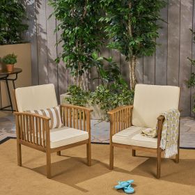 CASA ACACIA CLUB CHAIR (Material: Wood+Waterproof Fabric, Color: Brown+Cream)